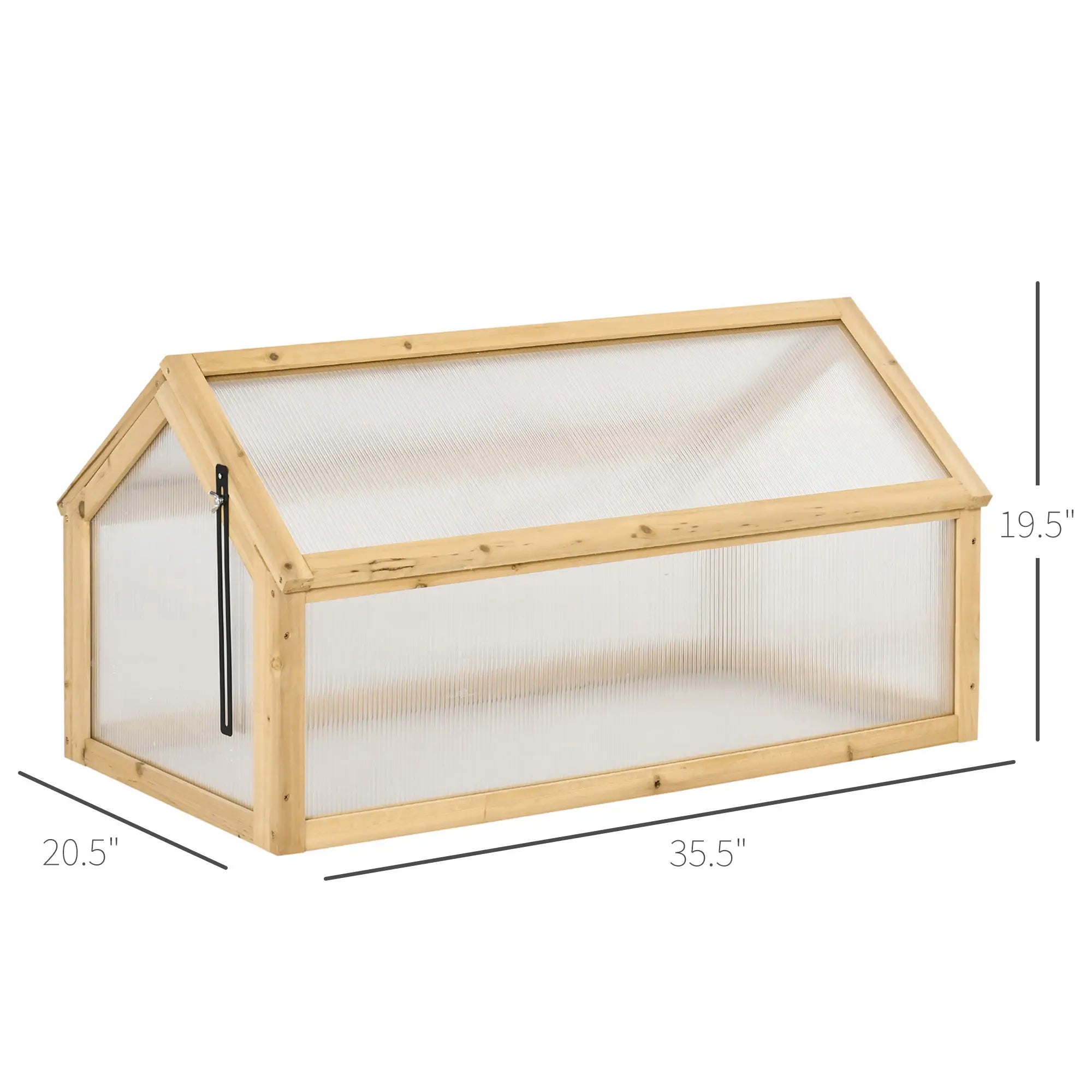 Portable Wooden Cold Frame Greenhouse, Openable Top, 35.5