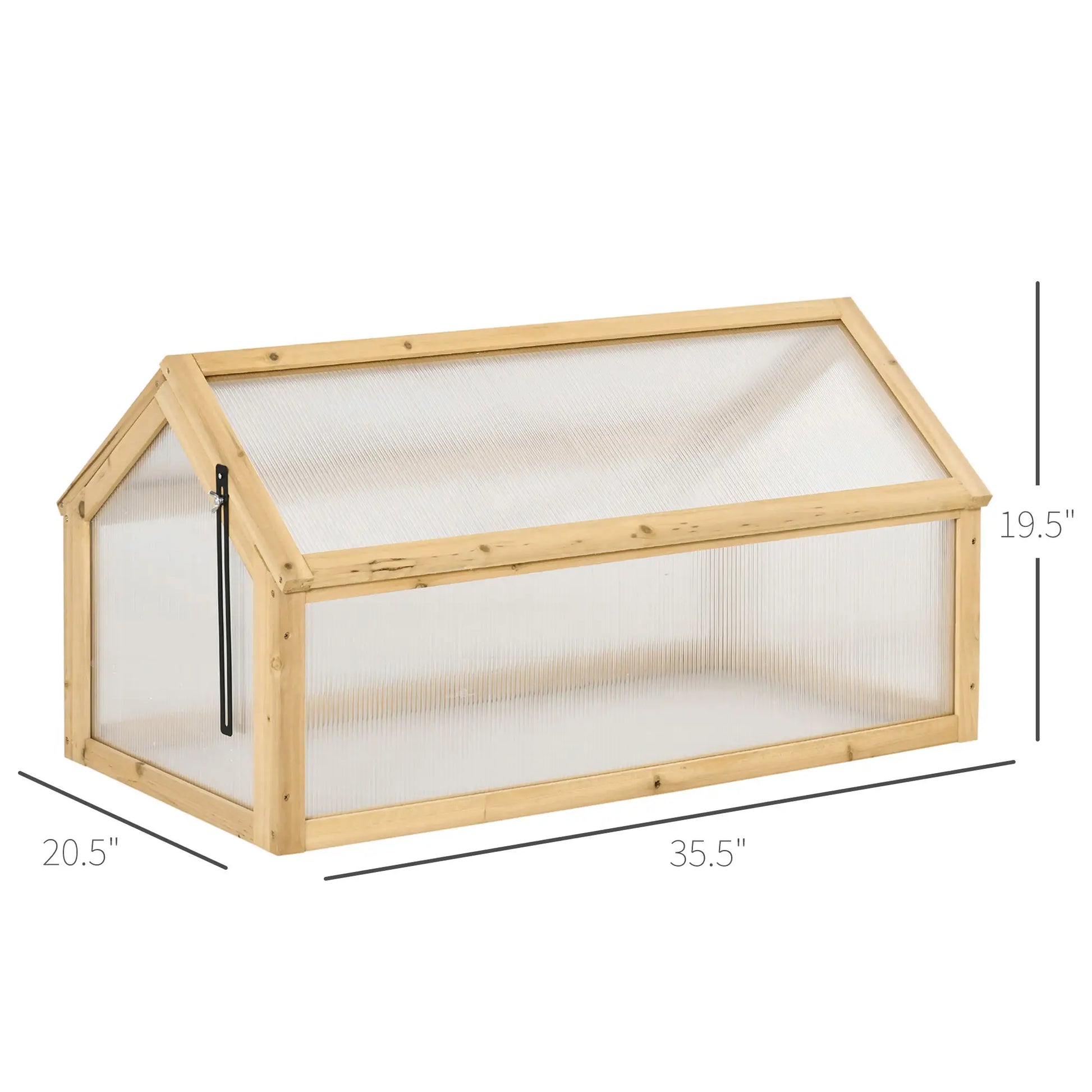 Portable Wooden Cold Frame Greenhouse, Openable Top, 35.5" x 20.5" x 19.5", Light Brown Cold Frame Greenhouses at Gallery Canada