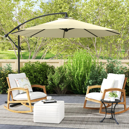 10' Deluxe Patio Umbrella, Banana Hanging Offset Sunshade, Beige Offset Cantilever Umbrellas at Gallery Canada
