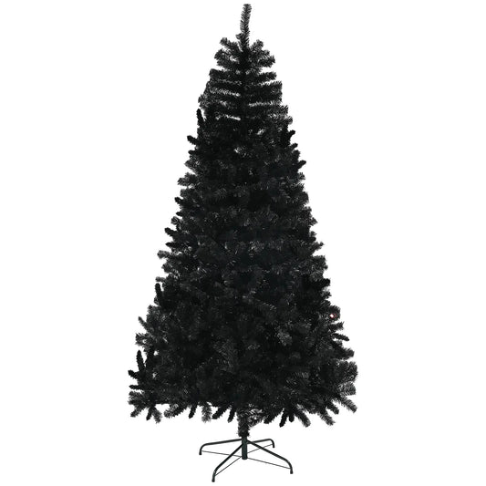 7.5ft Artificial Christmas Tree, Auto Open, Steel Base, Black Artificial Christmas Trees Black at Gallery Canada
