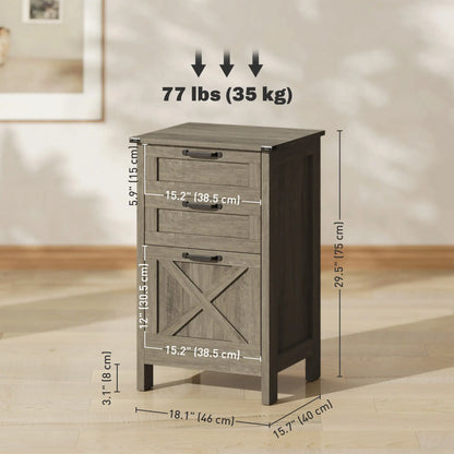 Vertical 3-Drawer Filing Cabinet, Rustic Farmhouse, A4, Letter Size, Grey Wash Office Cabinets & Cupboards at Gallery Canada
