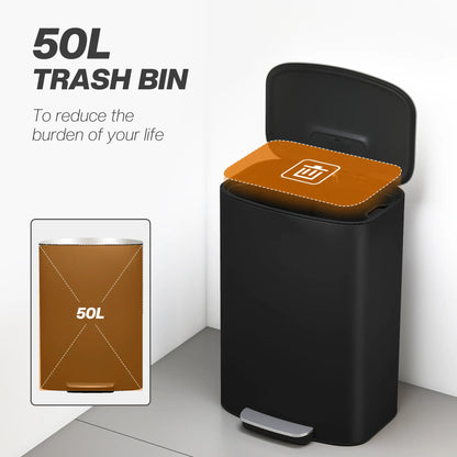 13.2 Gal Fingerprint-Proof Trash Can, Black