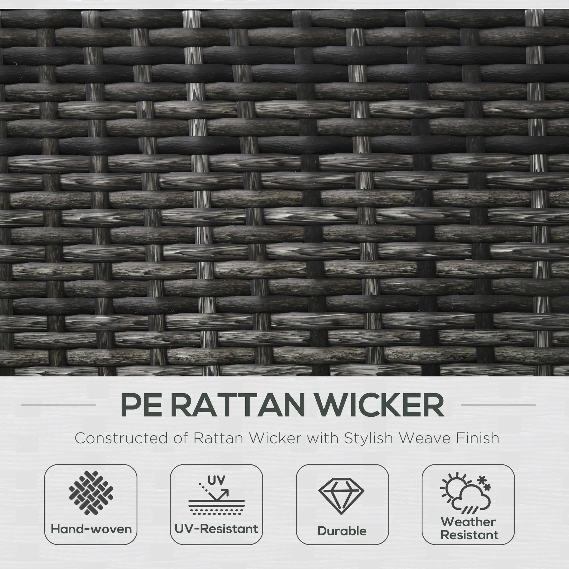 Outdoor Rattan Sofa, Patio Wicker Armchair with Cushions, Grey Patio Chairs at Gallery Canada