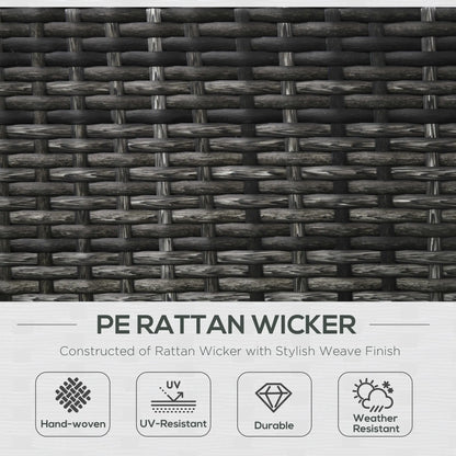 Outdoor Rattan Sofa, Patio Wicker Armchair with Cushions, Grey Patio Chairs at Gallery Canada