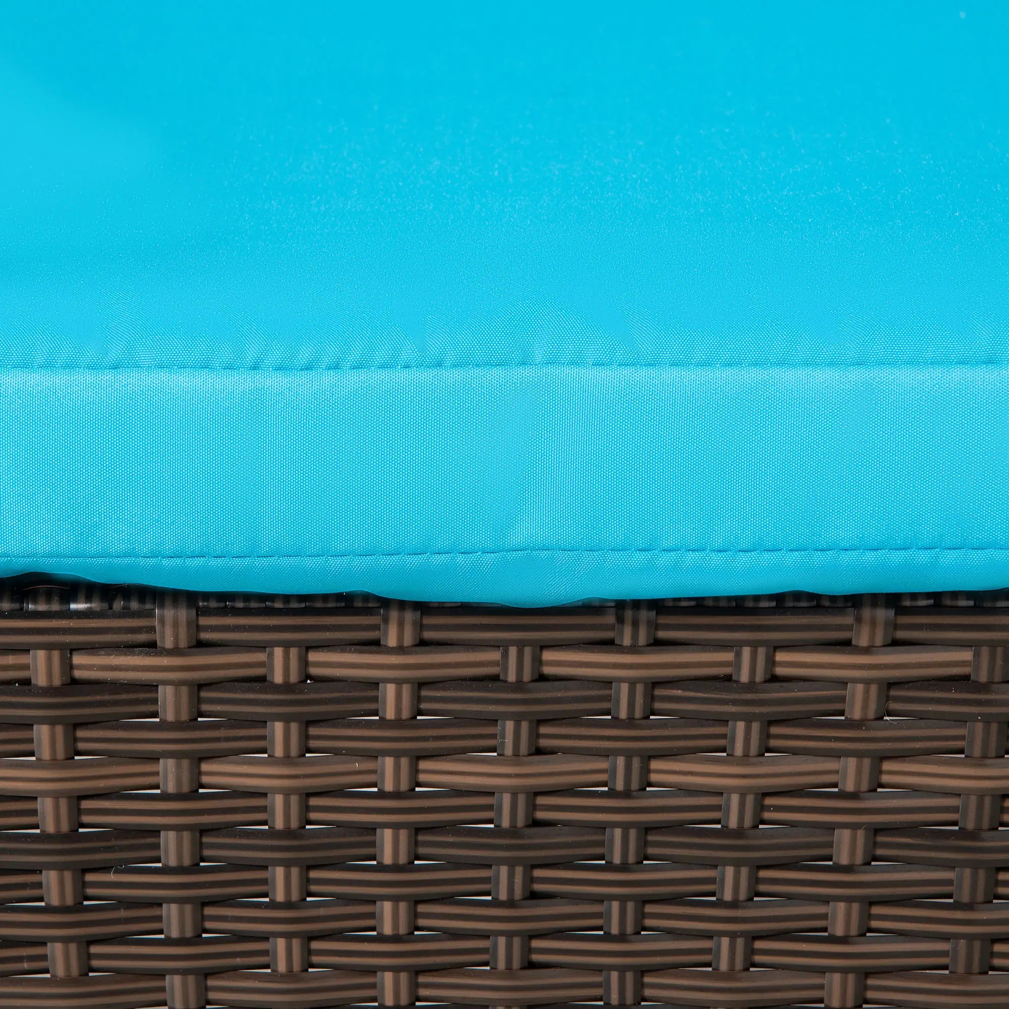 3-Piece Wicker Patio Lounger Set with Table, PE Rattan, Brown/Blue Chaise Loungers at Gallery Canada