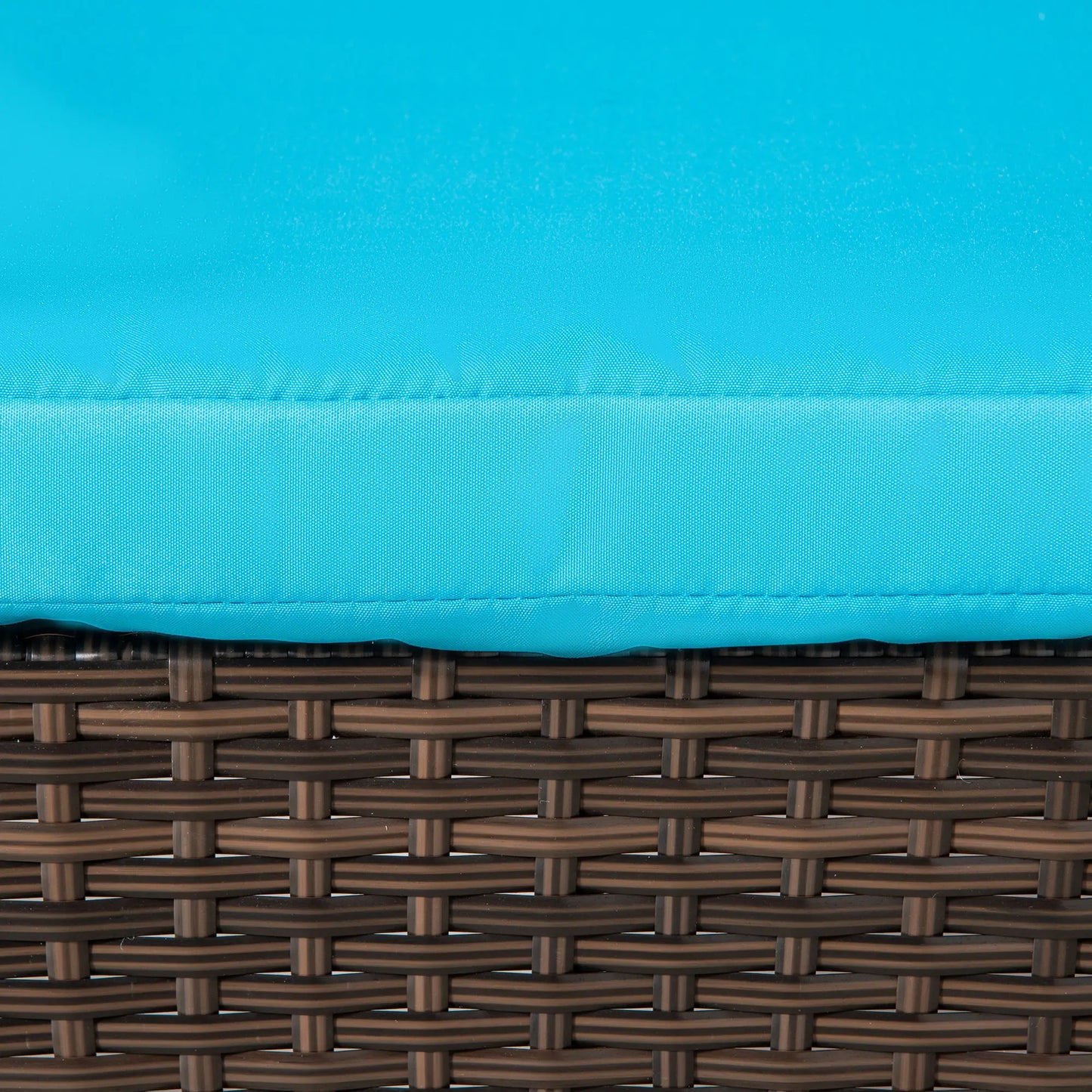 3-Piece Wicker Patio Lounger Set with Table, PE Rattan, Brown/Blue Chaise Loungers at Gallery Canada