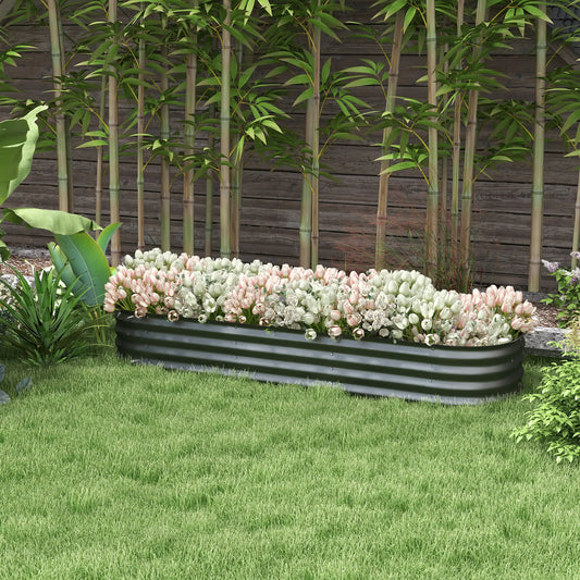 6.4 x 2 x 1ft Galvanized Raised Garden Bed, Metal Planter Box, Dark Grey Raised Garden Beds Dark Grey at Gallery Canada