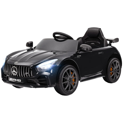 12V Battery Powered Kids Electric Car, Remote, Lights, Music Horn, Black