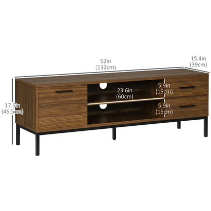 TV Stand for 50 Inches, Cabinet with Door, Drawers, Dark Walnut TV Stands at Gallery Canada