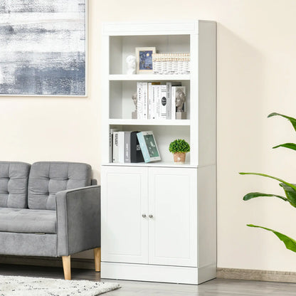 72" Kitchen Buffet, Hutch, Freestanding Cupboard, Wood Grain, White Kitchen Pantry Cabinets at Gallery Canada