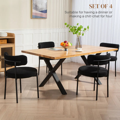 4 Kitchen Chairs, Modern Dining, Corduroy Upholstery, Steel Legs, Black Dining Chairs at Gallery Canada