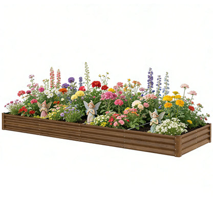 12 x 4 x 1ft Galvanized Raised Garden Bed, Distressed Brown Galvanized Planter Boxes Distressed Brown at Gallery Canada