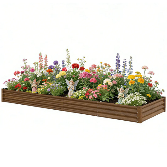 12 x 4 x 1ft Galvanized Raised Garden Bed, Distressed Brown Galvanized Planter Boxes Distressed Brown at Gallery Canada