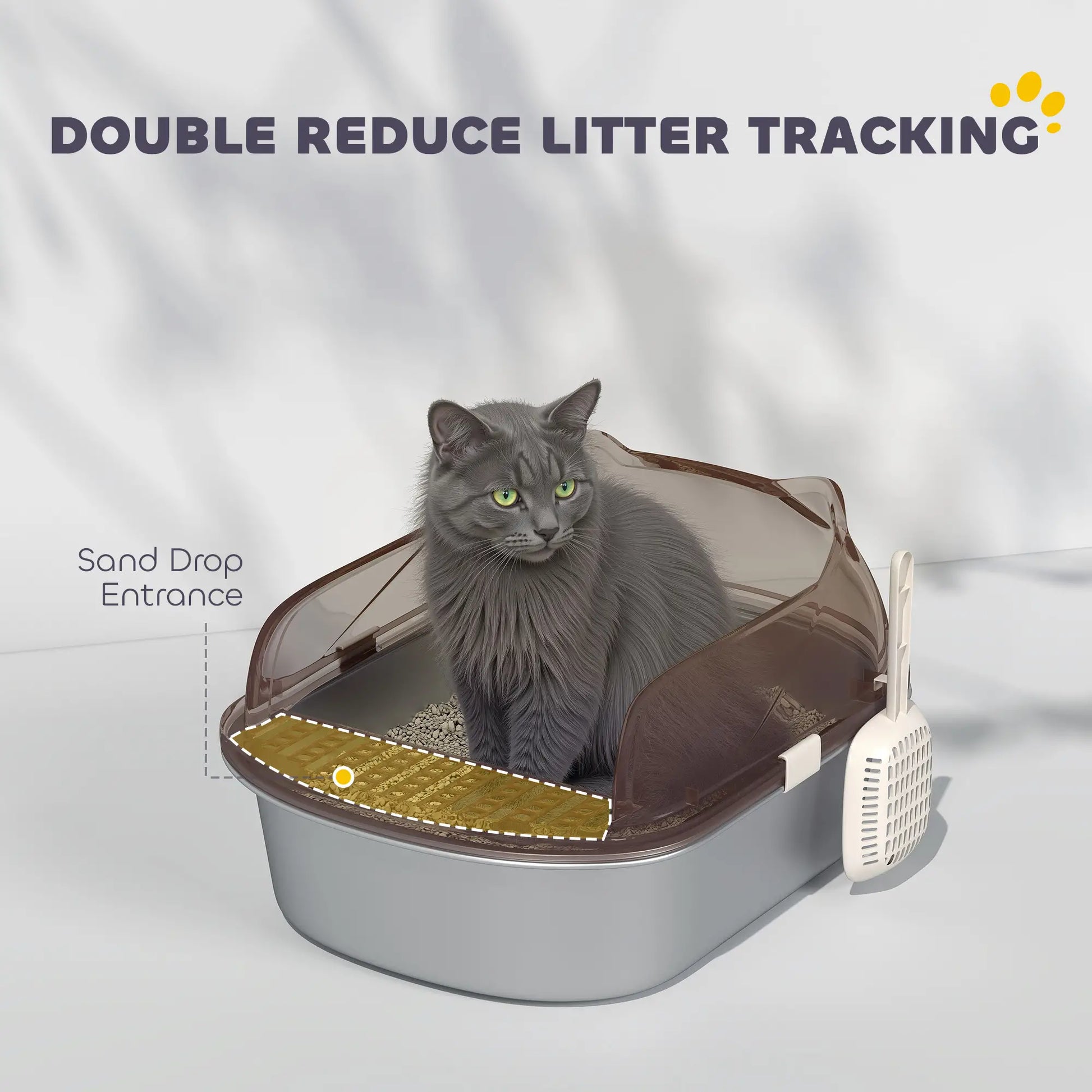 Stainless Steel Cat Litter Box, High Sided, Steps, Scoop, Anti-Leak Cat Litter Box Enclosures at Gallery Canada