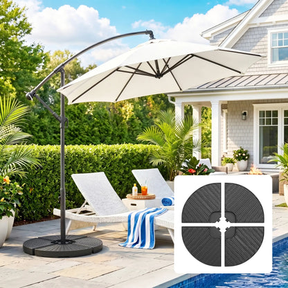 4PCs Cantilever Umbrella Base Weights, Wicker Effect HDPE, Black Umbrella Bases at Gallery Canada