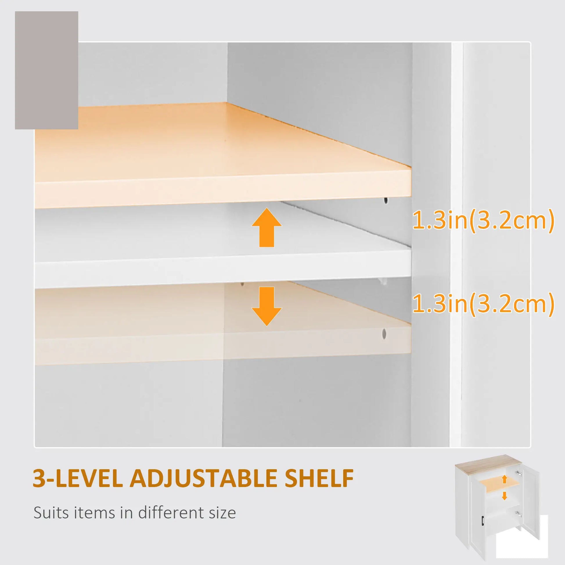Modern Storage Cabinet, Adjustable Shelf, 23.6" x 11.8" x 35.4", White Storage Cabinets at Gallery Canada