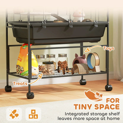 5 Tier Rolling Hamster Cage, 7" Deep Tray, Exercise Wheel, Tube System Hamster Cages at Gallery Canada