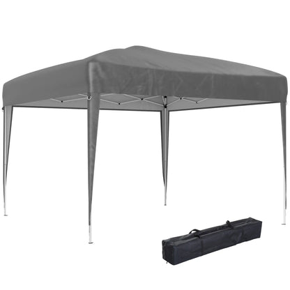 10 x 10ft Folding Pop Up Tent, Outdoor Gazebo Canopy, Grey Pop Up Canopies at Gallery Canada