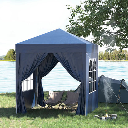 6.6'x6.6' Pop Up Canopy Tent, Instant Sun Shelter, Blue Pop Up Canopies at Gallery Canada