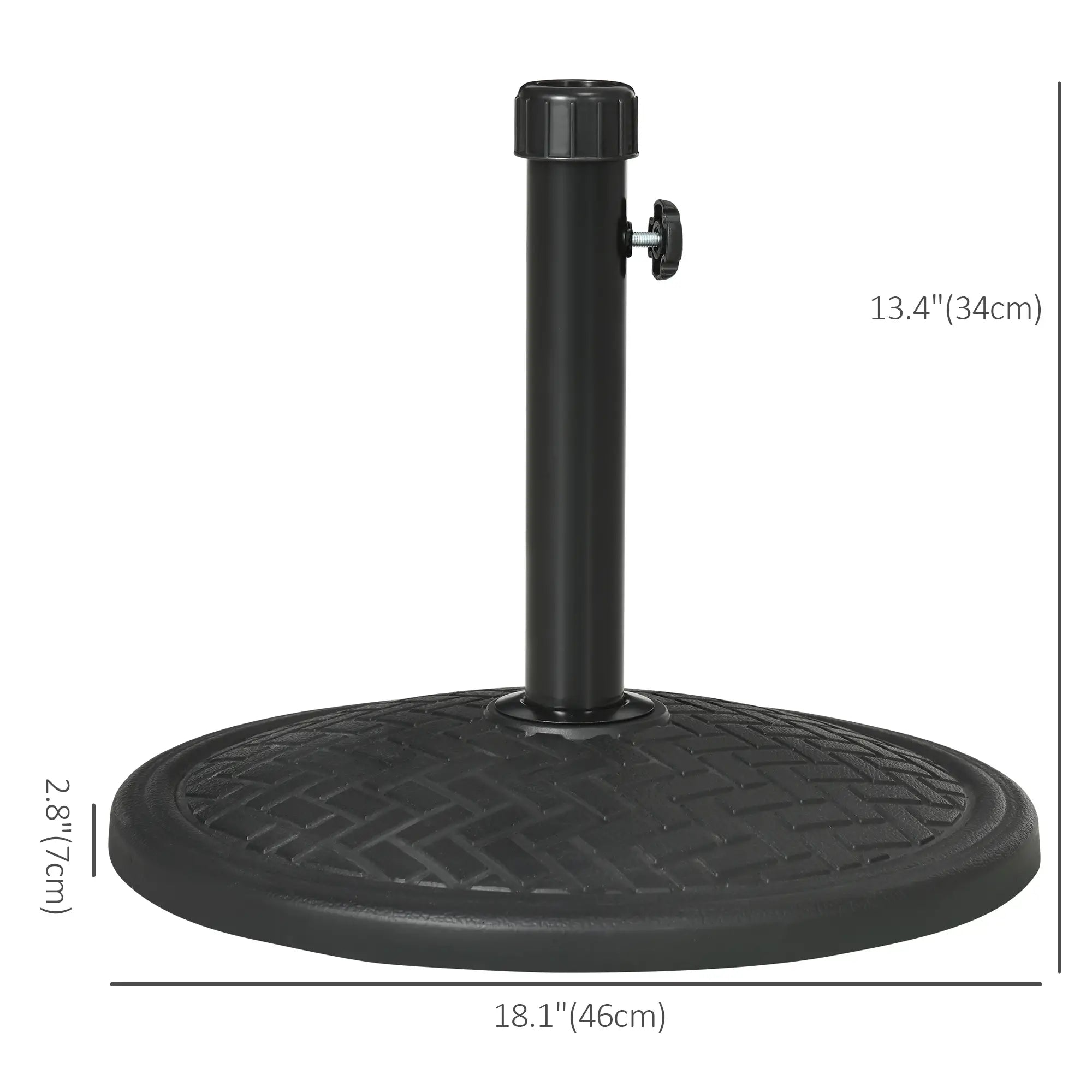 31lbs Concrete Umbrella Base, Round Outdoor Stand, Black Umbrella Bases at Gallery Canada