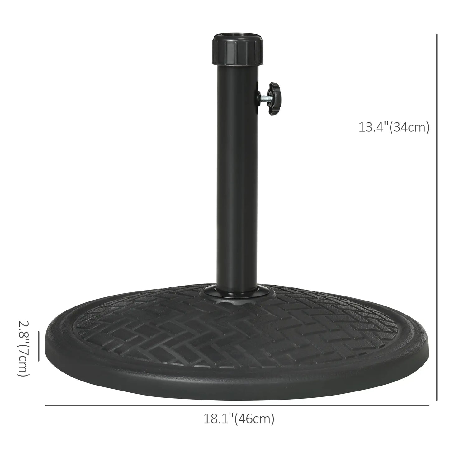 31lbs Concrete Umbrella Base, Round Outdoor Stand, Black Umbrella Bases at Gallery Canada