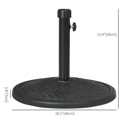 31lbs Concrete Umbrella Base, Round Outdoor Stand, Black Umbrella Bases at Gallery Canada