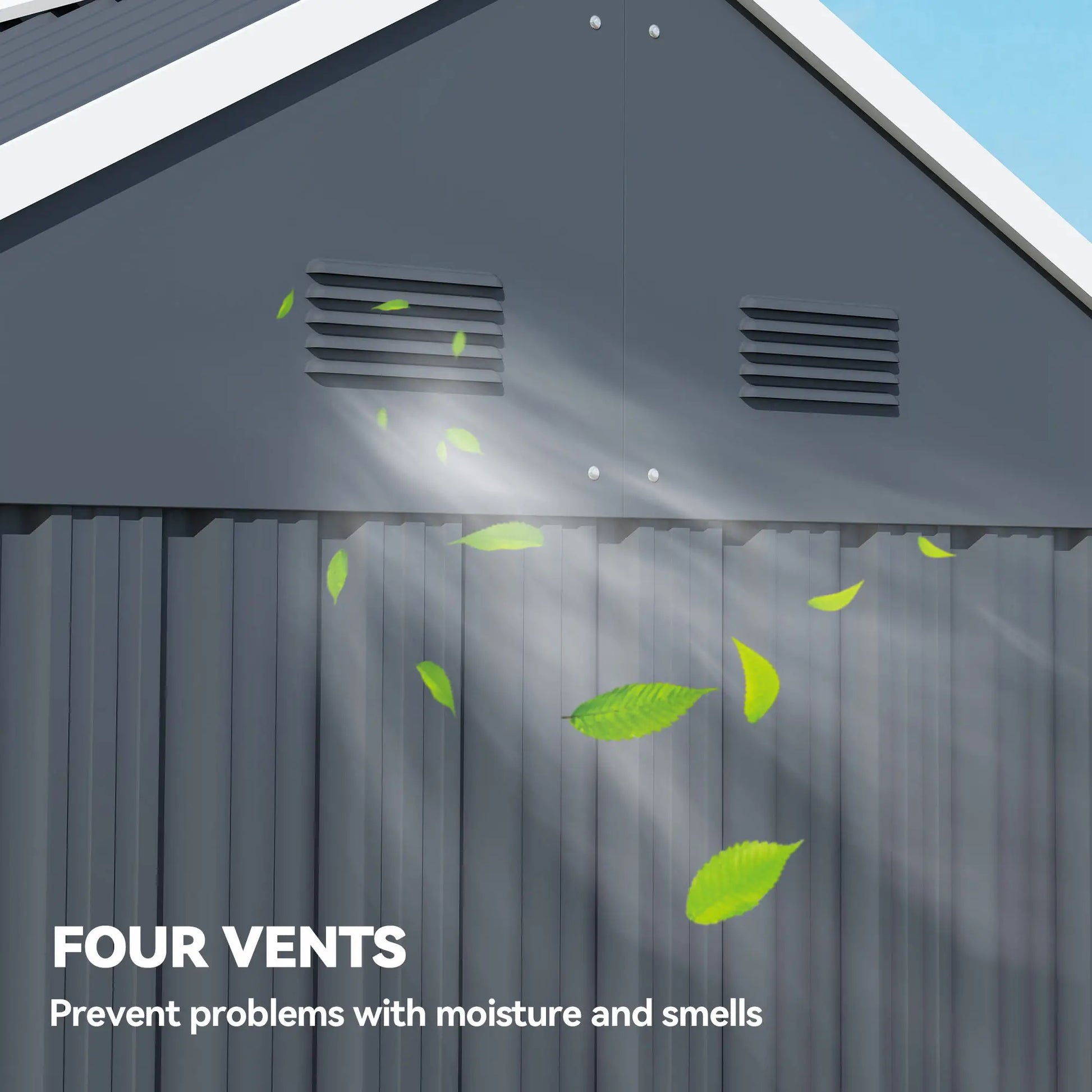 7' x 5.5' Metal Garden Shed, Outdoor Storage, Lockable Door, Dark Grey Sheds at Gallery Canada