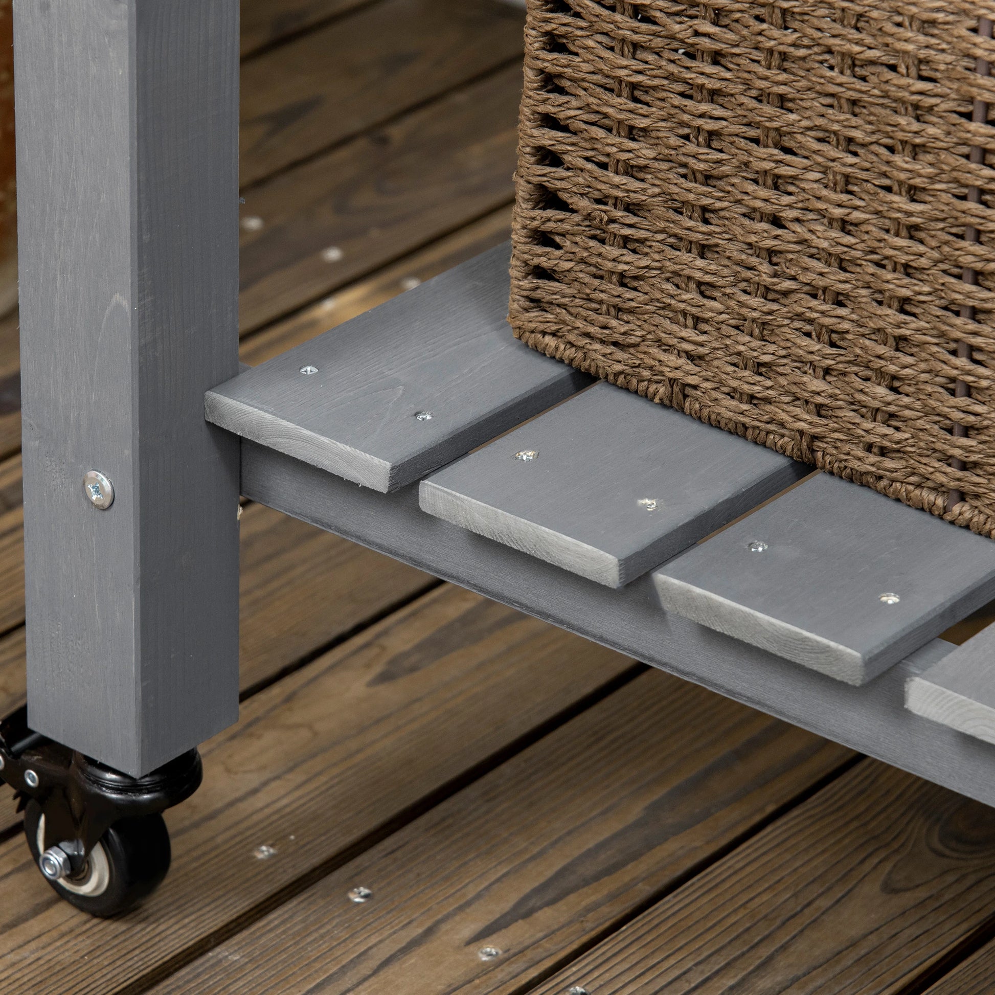 Mobile Raised Garden Bed, Wood Planter Box w/ Wheels, Storage Shelf, Dark Grey Elevated Garden Beds at Gallery Canada