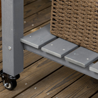 Mobile Raised Garden Bed, Wood Planter Box w/ Wheels, Storage Shelf, Dark Grey Elevated Garden Beds at Gallery Canada