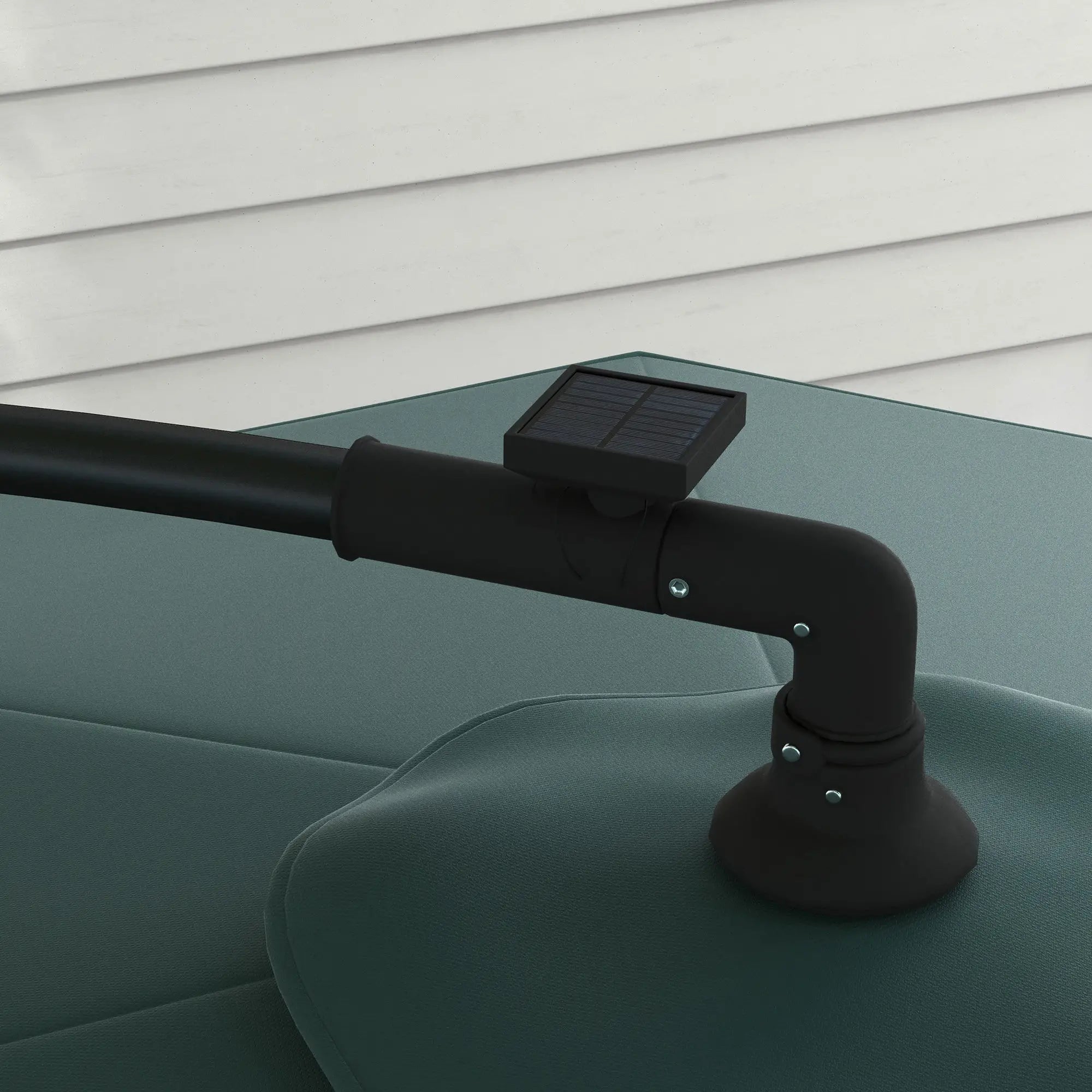 10ft Outdoor Cantilever Umbrella, Solar LED Lights, Crank, Green Cantilever Umbrellas at Gallery Canada