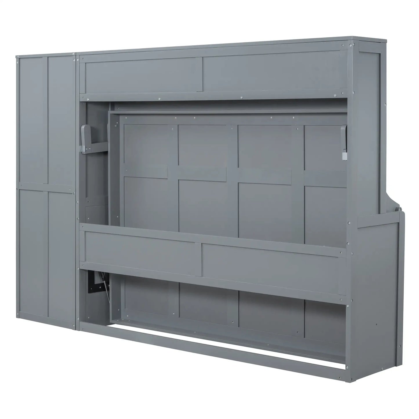 Murphy Bed with Closet, Drawers, 112" L x 21.5" W x 78.5" H, Grey Bed Frames at Gallery Canada