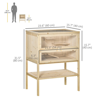 3 Tier Fir Wood Hamster Cage, Small Animals Play House, Exercise Center Hamster Cages at Gallery Canada