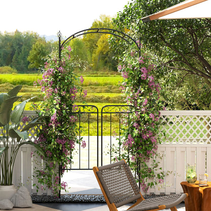 7' Metal Garden Arbor Arch, Scrollwork Doors, for Ceremony, Weddings Garden Arches at Gallery Canada