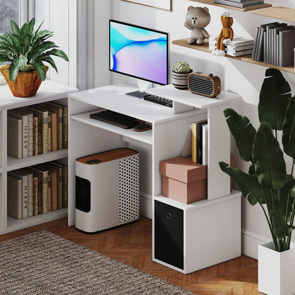 Computer Desk, Sliding Keyboard Tray, Storage Drawer, White Computer Desks at Gallery Canada
