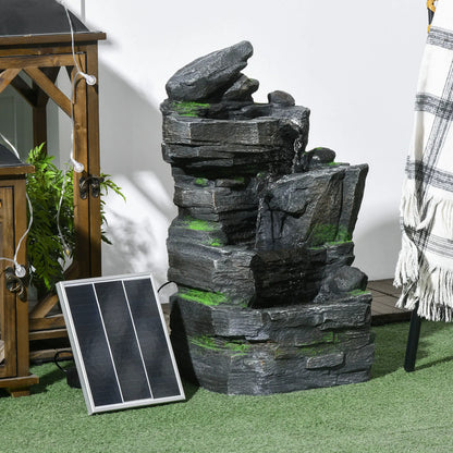 4 Tier Cascading Water Fountain with LED Lights, Pump, Outdoor Water Fountains at Gallery Canada