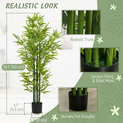 5FT Artificial Bamboo Tree, Faux Decorative Plant, Set of 2 Artificial Trees at Gallery Canada