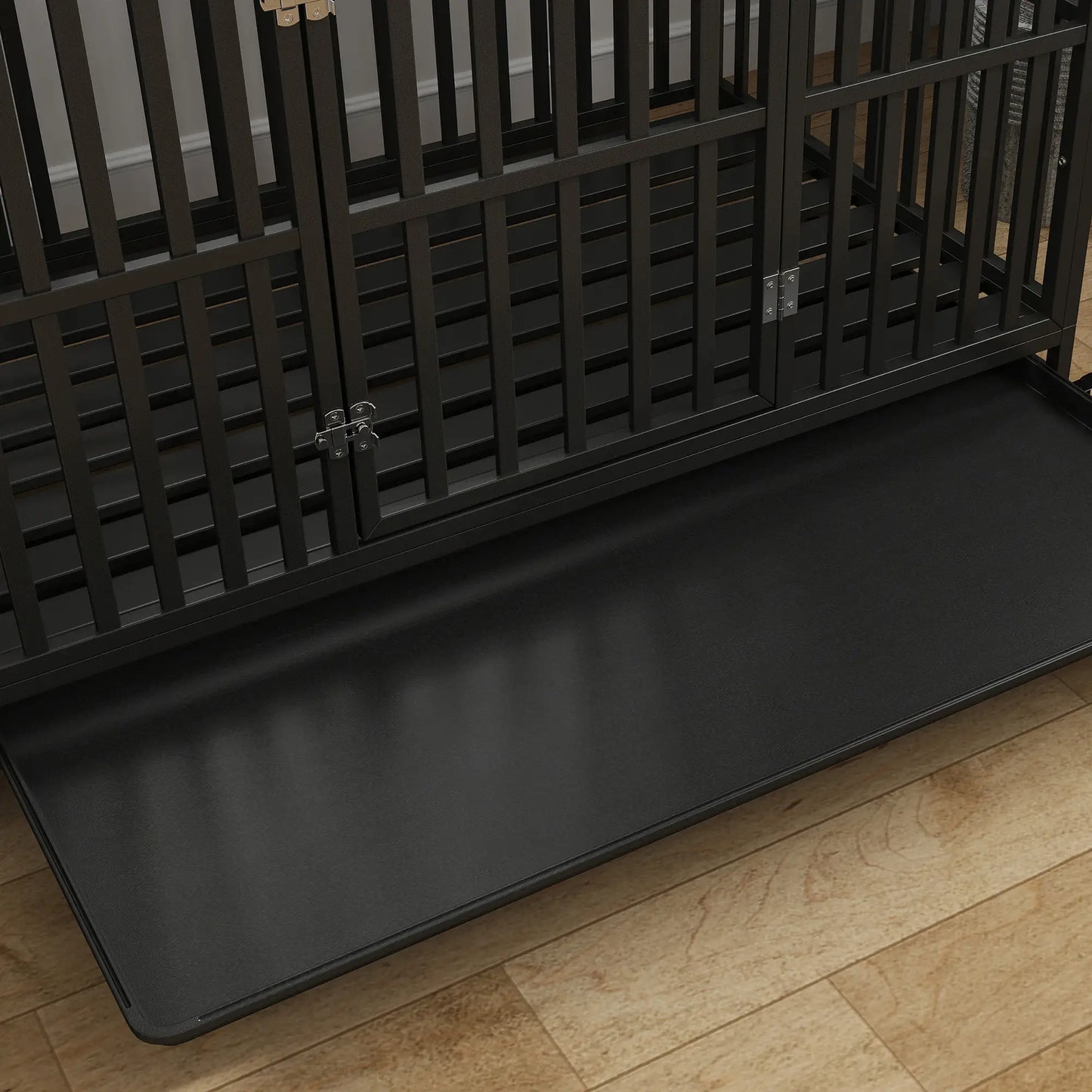 49" Heavy Duty Steel Dog Crate, Kennel with Wheels, Black Houses, Kennels & Pens at Gallery Canada