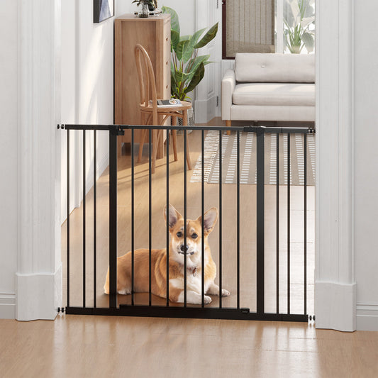 Pressure Fit Dog Gate Pet Barrier for stairs doorway, 29.9''- 42.1'' Width Black - Gallery Canada