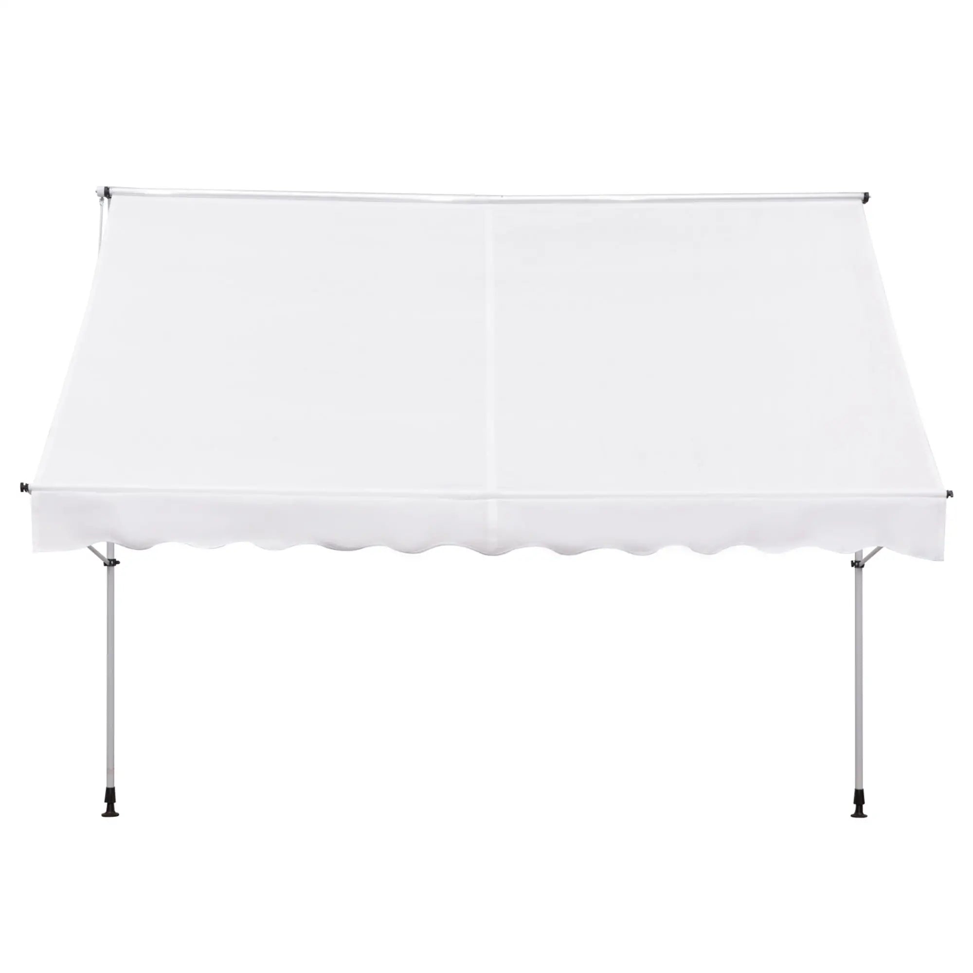 10x5ft Manual Retractable Awning, Patio Sun Shade, Water Resistant, White Window Awnings at Gallery Canada