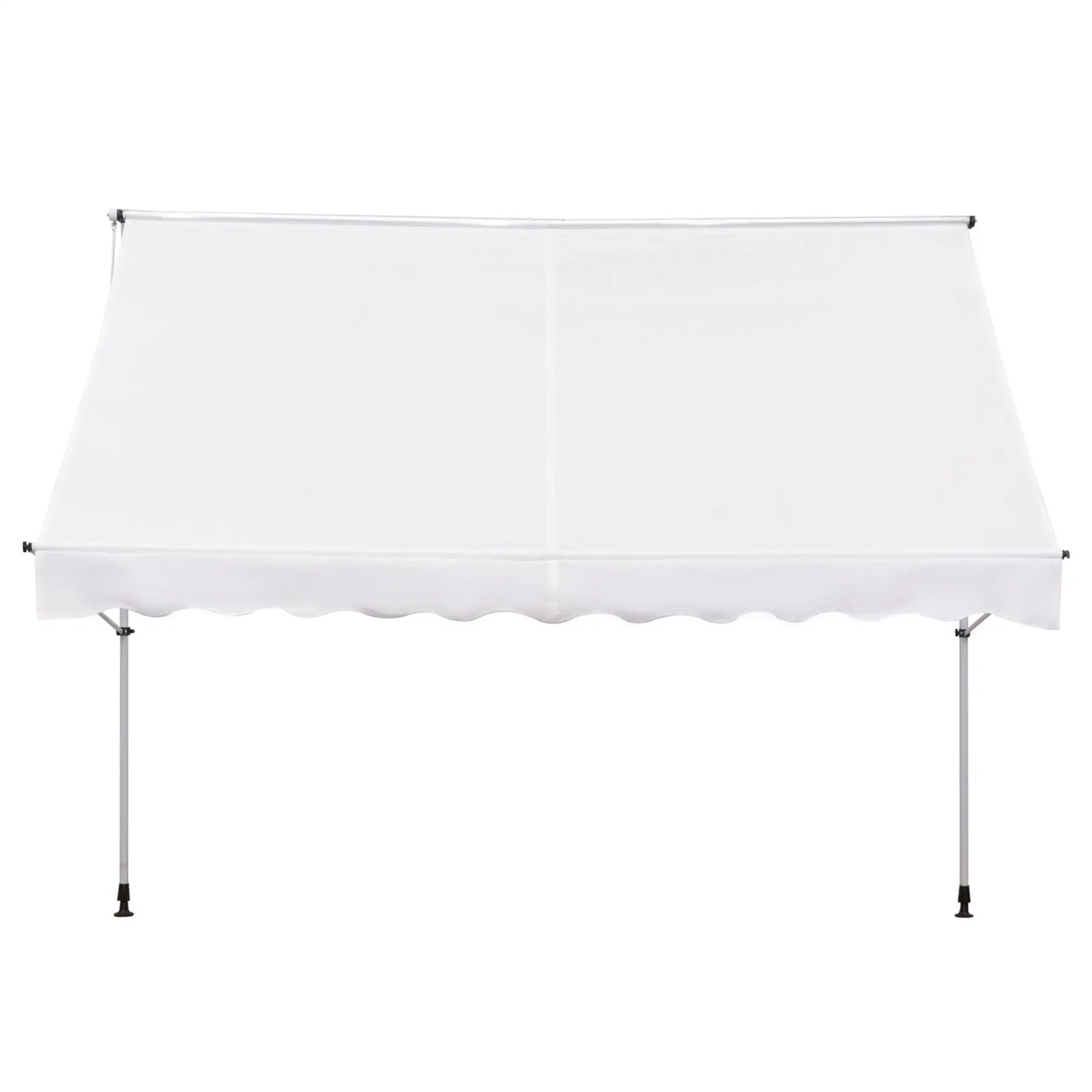 10x5ft Manual Retractable Awning, Patio Sun Shade, Water Resistant, White Window Awnings at Gallery Canada