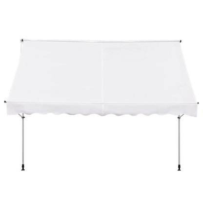 10x5ft Manual Retractable Awning, Patio Sun Shade, Water Resistant, White Window Awnings at Gallery Canada