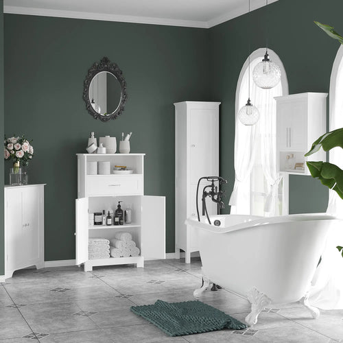 Tall Bathroom Cabinet, Freestanding Storage Organizer, 15