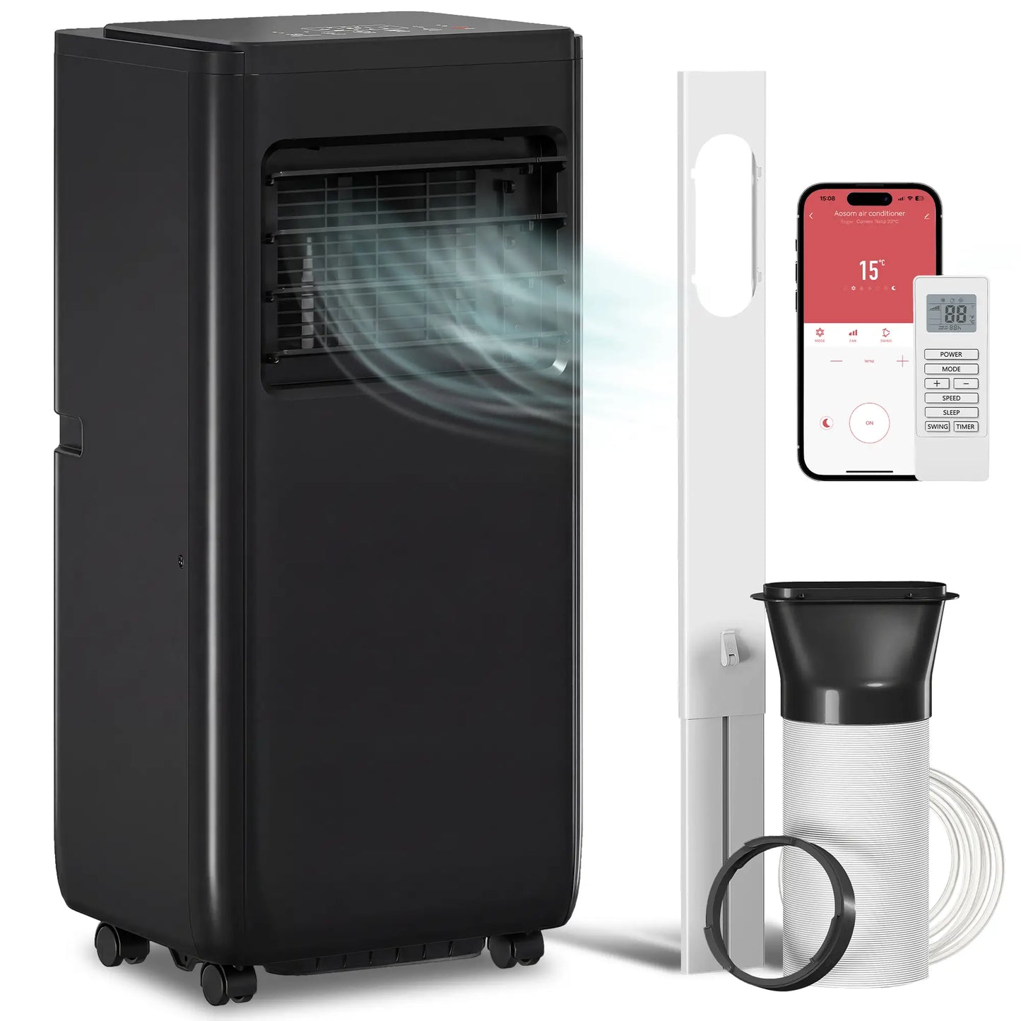 8000 BTU Portable Air Conditioner, Dehumidifier, Fan, WiFi, Black Air Conditioner at Gallery Canada