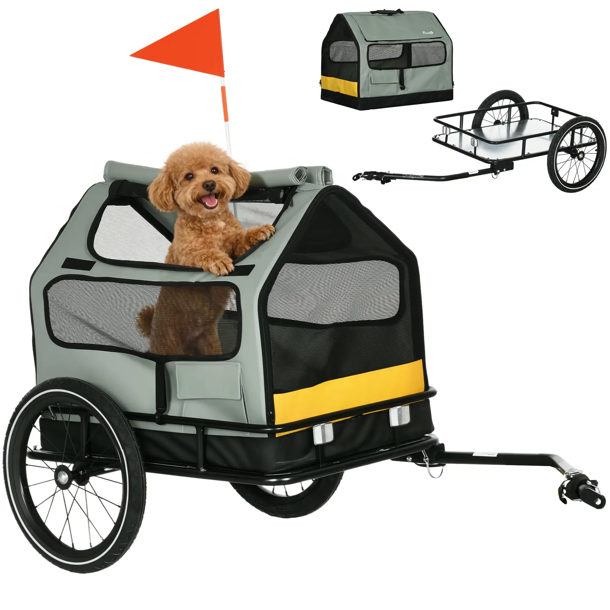 3 in 1 Dog Bike Trailer, Pet Cargo with Safety Leash, Hitch Dog Bike Trailers & Strollers at Gallery Canada