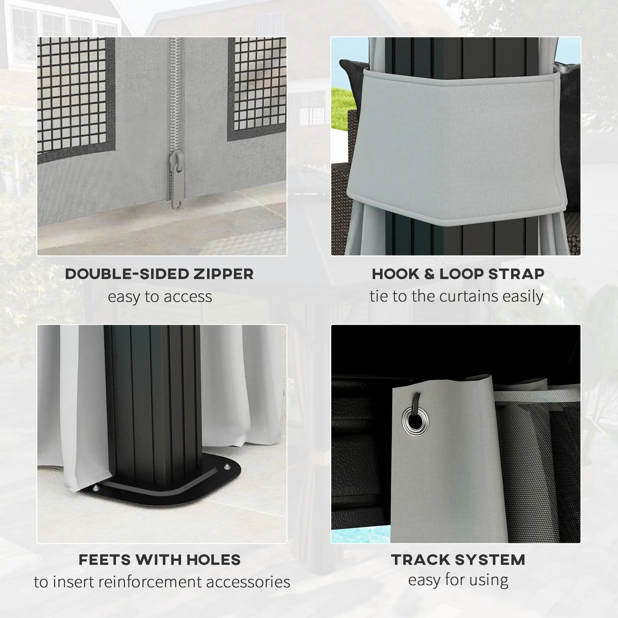 10' x 10' Hardtop Gazebo, Sun Shelter, Mosquito Netting, Light Grey Gazebos at Gallery Canada