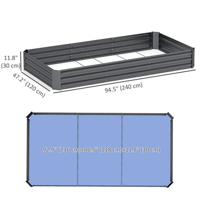 Galvanized Raised Bed, 8' x 4' x 1', Metal Planter Box for Garden Raised Garden Beds at Gallery Canada