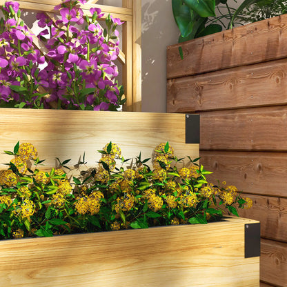 Raised Garden Bed With Trellis, 2 Tier Wooden Elevated Planter Box Elevated Garden Beds at Gallery Canada