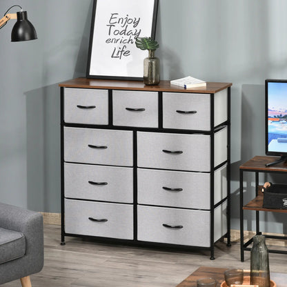 9-Drawer Dresser, 4-Tier Fabric Storage Tower, Grey Storage Cabinets at Gallery Canada
