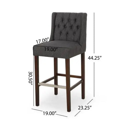 Modern Minimalist Bar Stool, 19" L x 23.5" W x 44.5" H, Gray Bar Stools at Gallery Canada