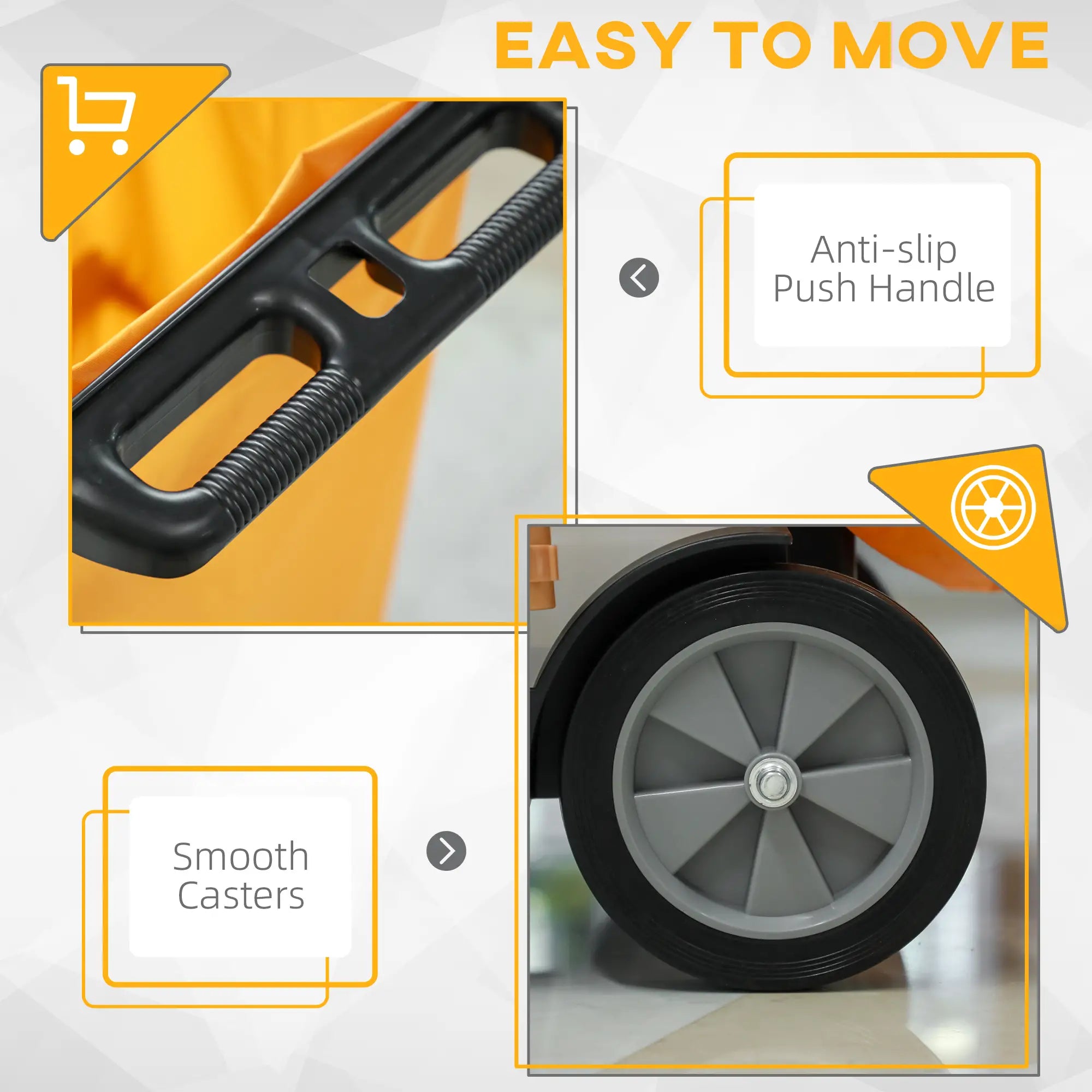 Janitorial Cart With 3 Shelves, Cleaning Cart On Wheels, Black Household Supplies at Gallery Canada